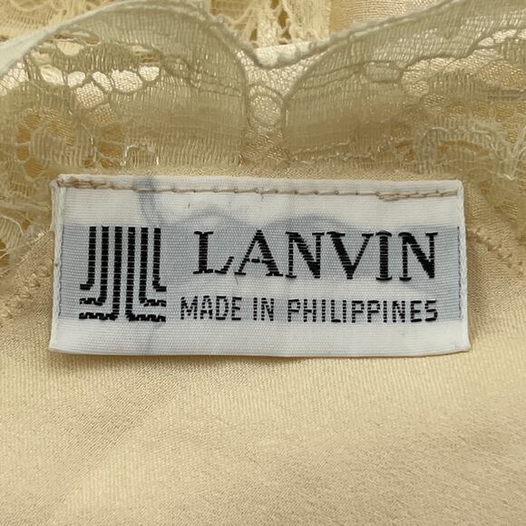 Vintage 70s Lanvin Satin & Lace Night Gown & Robe Set Wedding Bridal Honeymoon - Picture 3 of 15